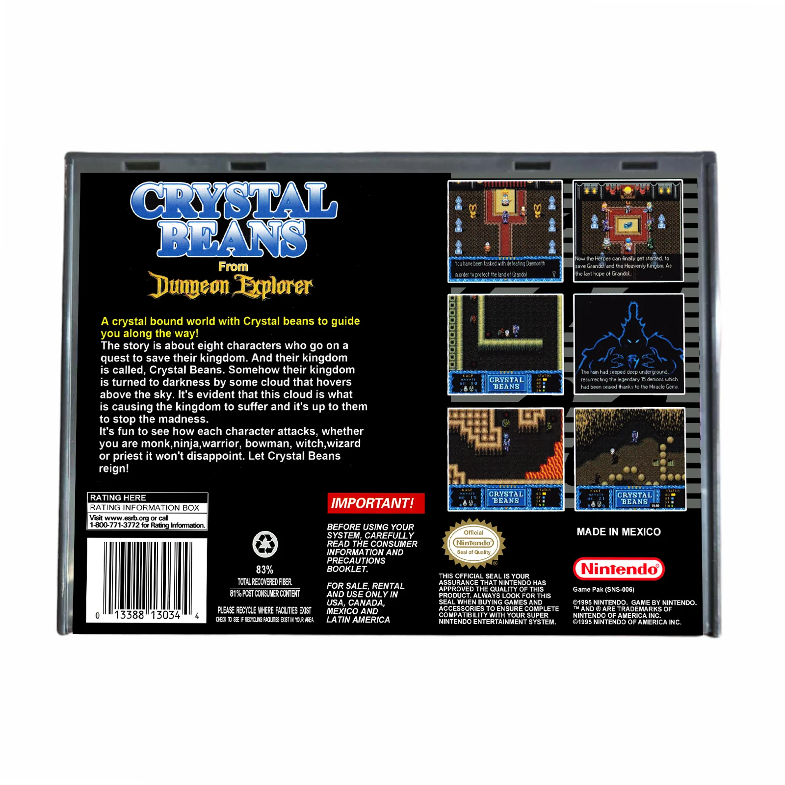 Crystal Beans From Dungeon Explorer - (Super Nintendo SNES) - Image 2