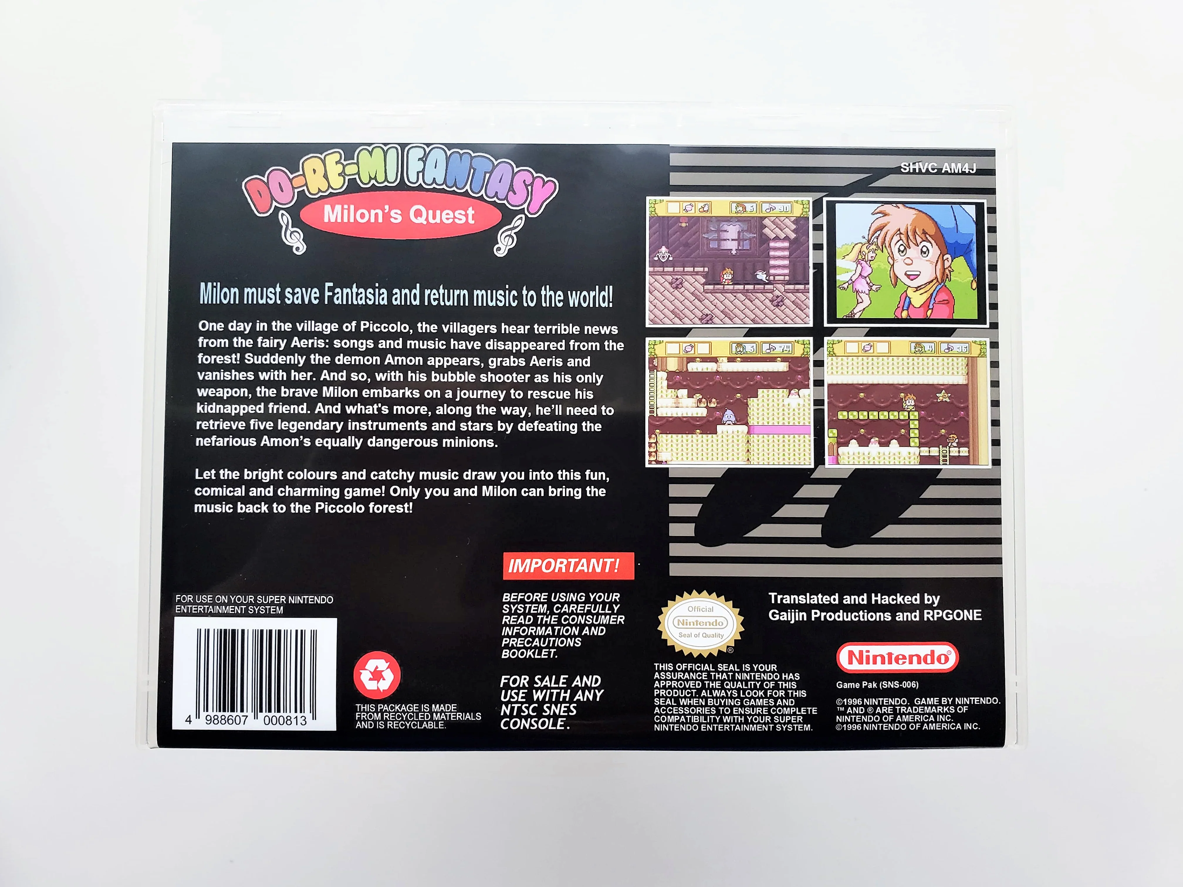 Do Re Mi Fantasy Milon's Quest- (Super Nintendo SNES) - Image 3
