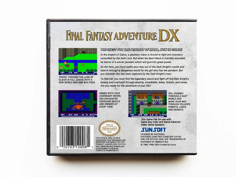 Final Fantasy Adventure DX "Now In Color" (Gameboy Color GBC) - Image 2