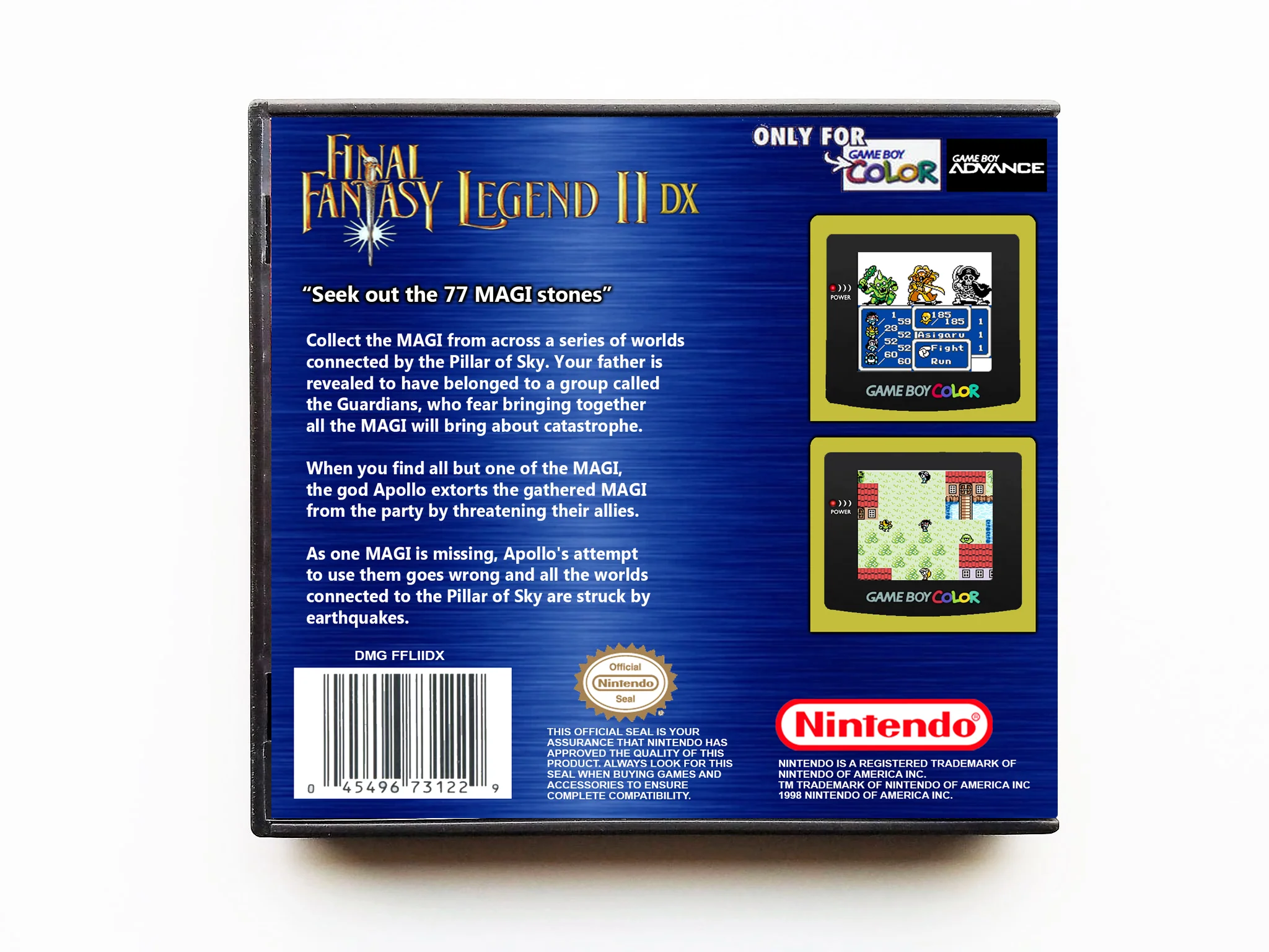 Final Fantasy Legend II DX "Now In Color" (Gameboy Color GBC) - Image 2