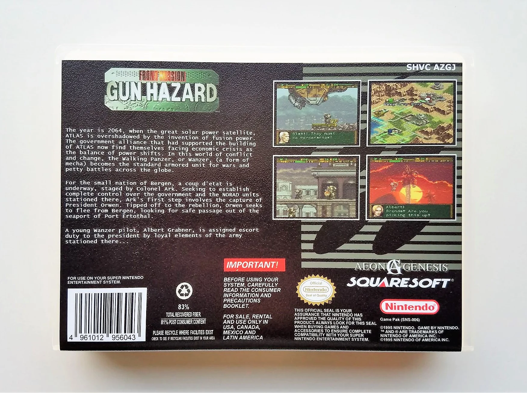 Front Mission Gun Hazard - (Super Nintendo SNES) - Image 2