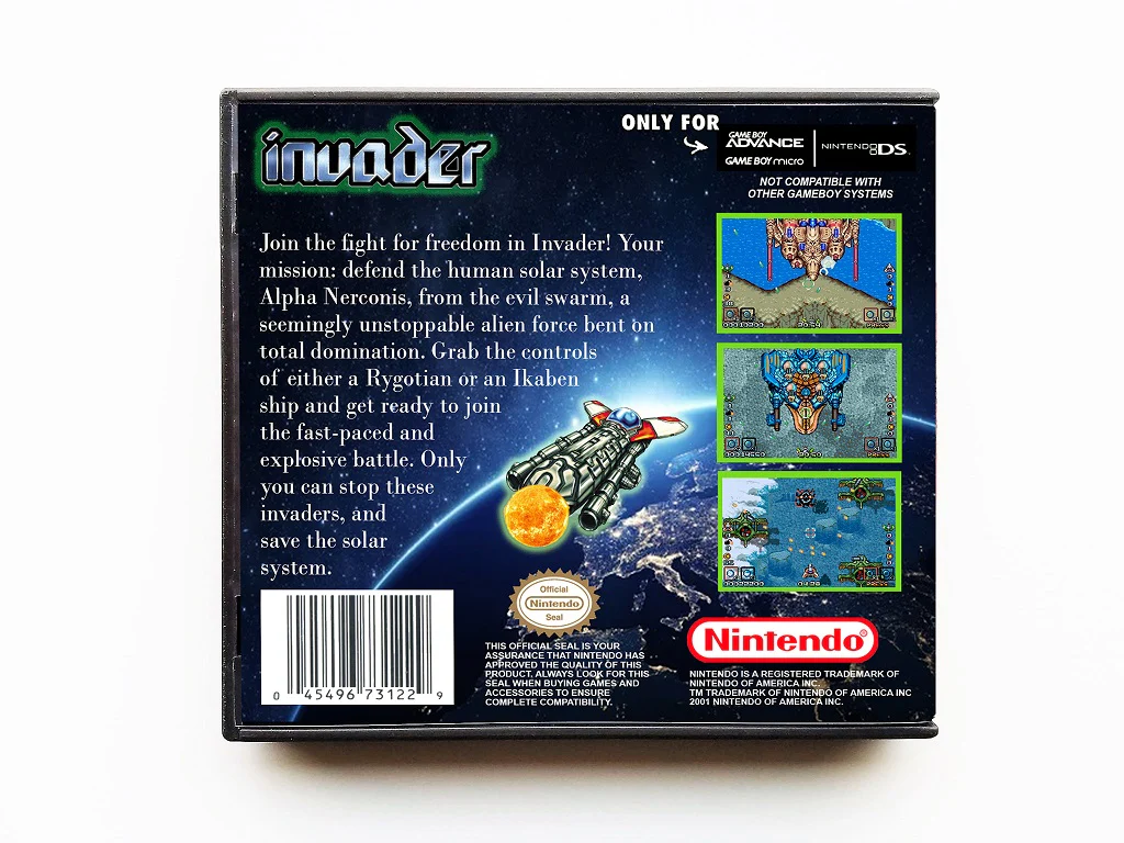 Invader - SHMUP / Space Shooter (Gameboy Advance GBA) - Image 2