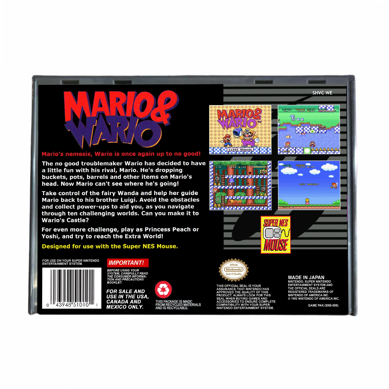 Mario and Wario - (Super Nintendo SNES) - Image 2