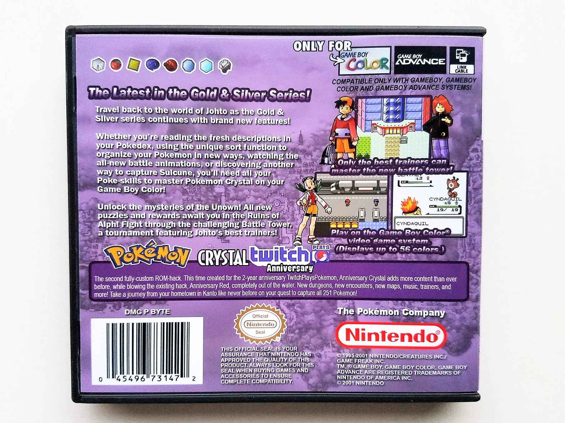 Pokemon Anniversary Crystal TPP Twitch Play (Gameboy Color GBC) - Image 2