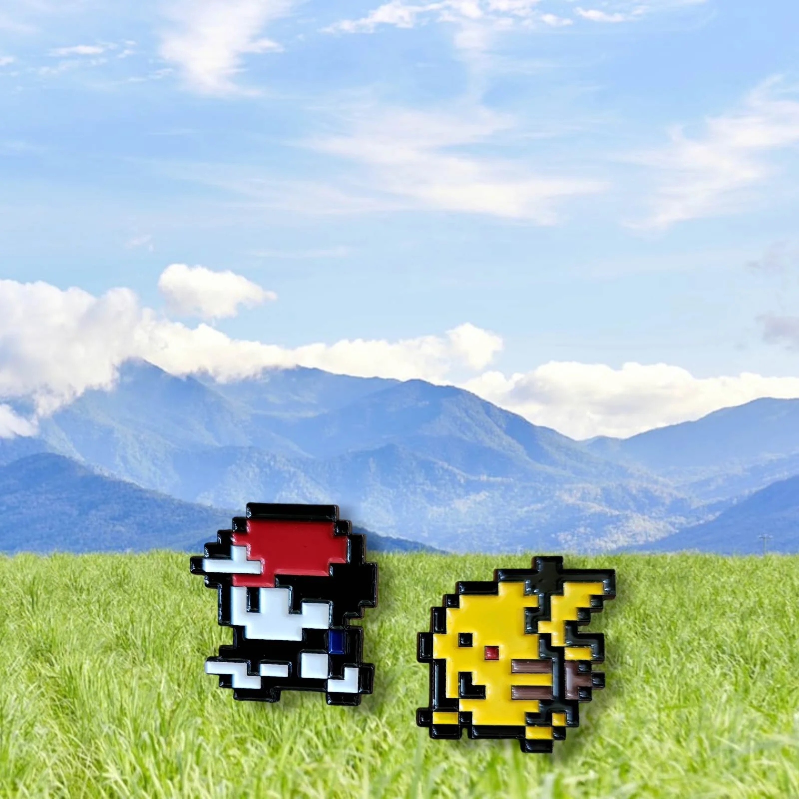 Pokemon Ash and Pikachu 8 bit - Collector Pin - Image 2