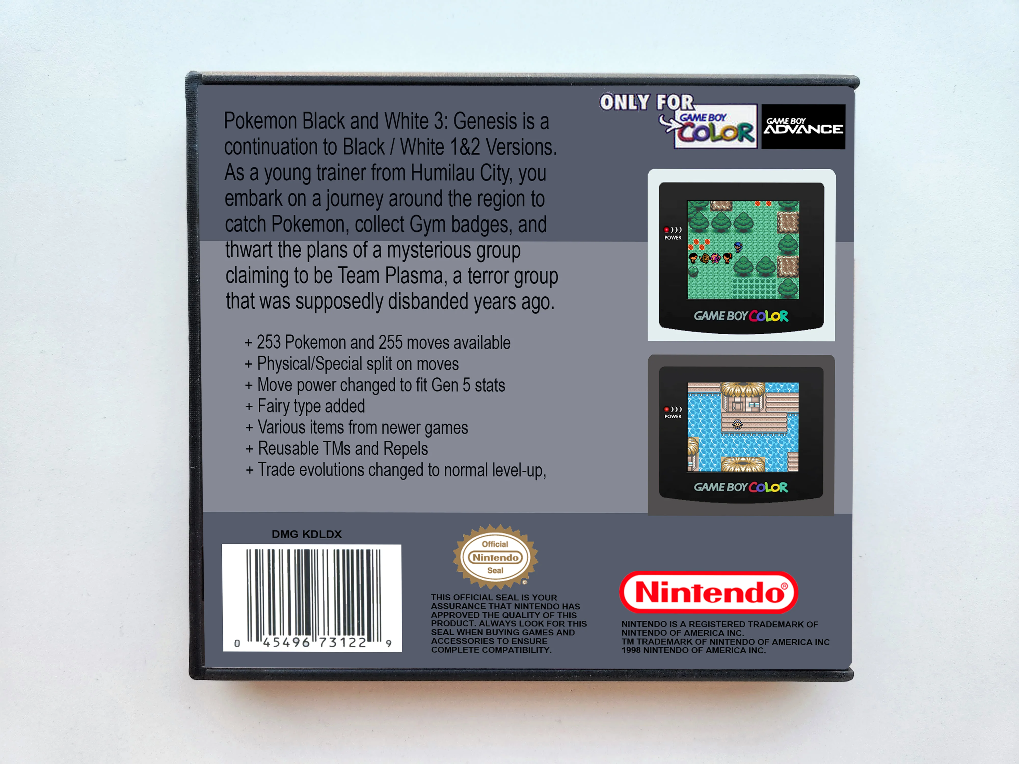 Pokemon Black & White 3 Genesis (Gameboy Color GBC) - Image 2