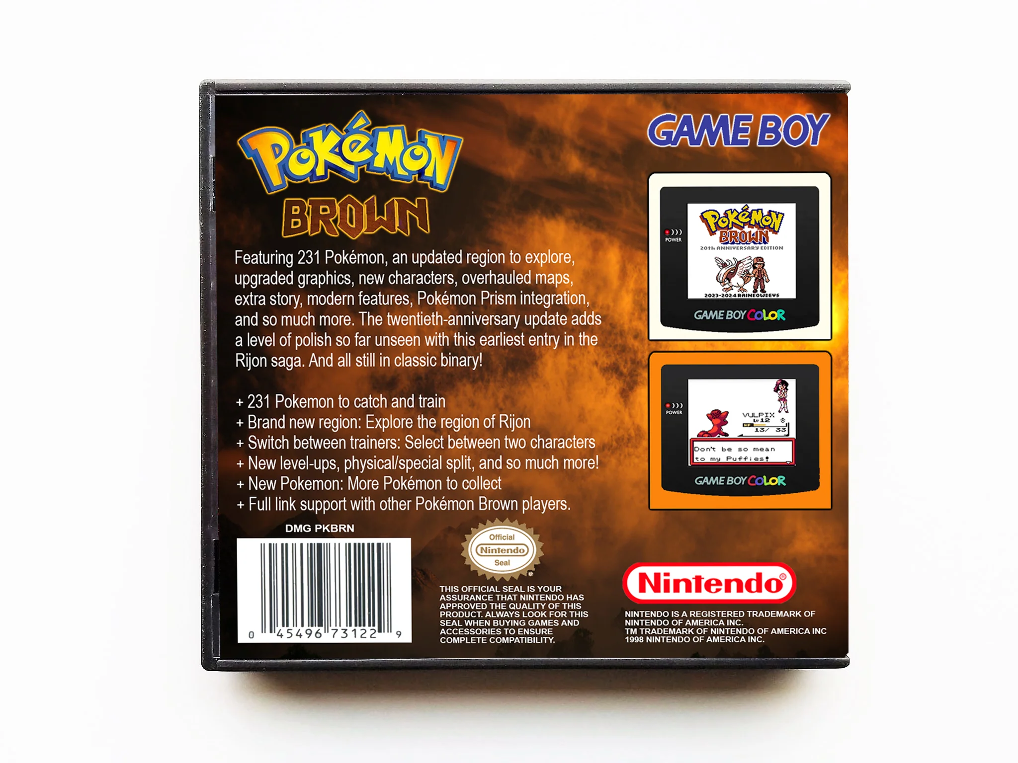 Pokemon Brown 20th Anniversary (Gameboy GB / GBC) - Image 2