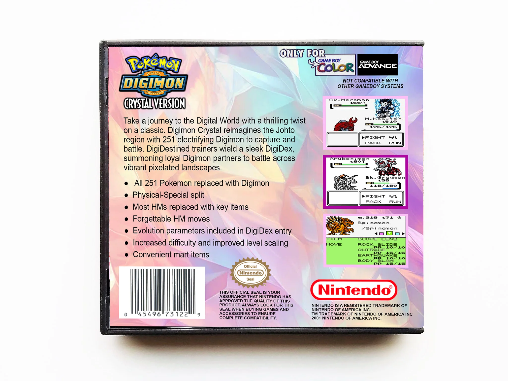 Pokemon Digimon Crystal (Gameboy Color GBC) - Image 2