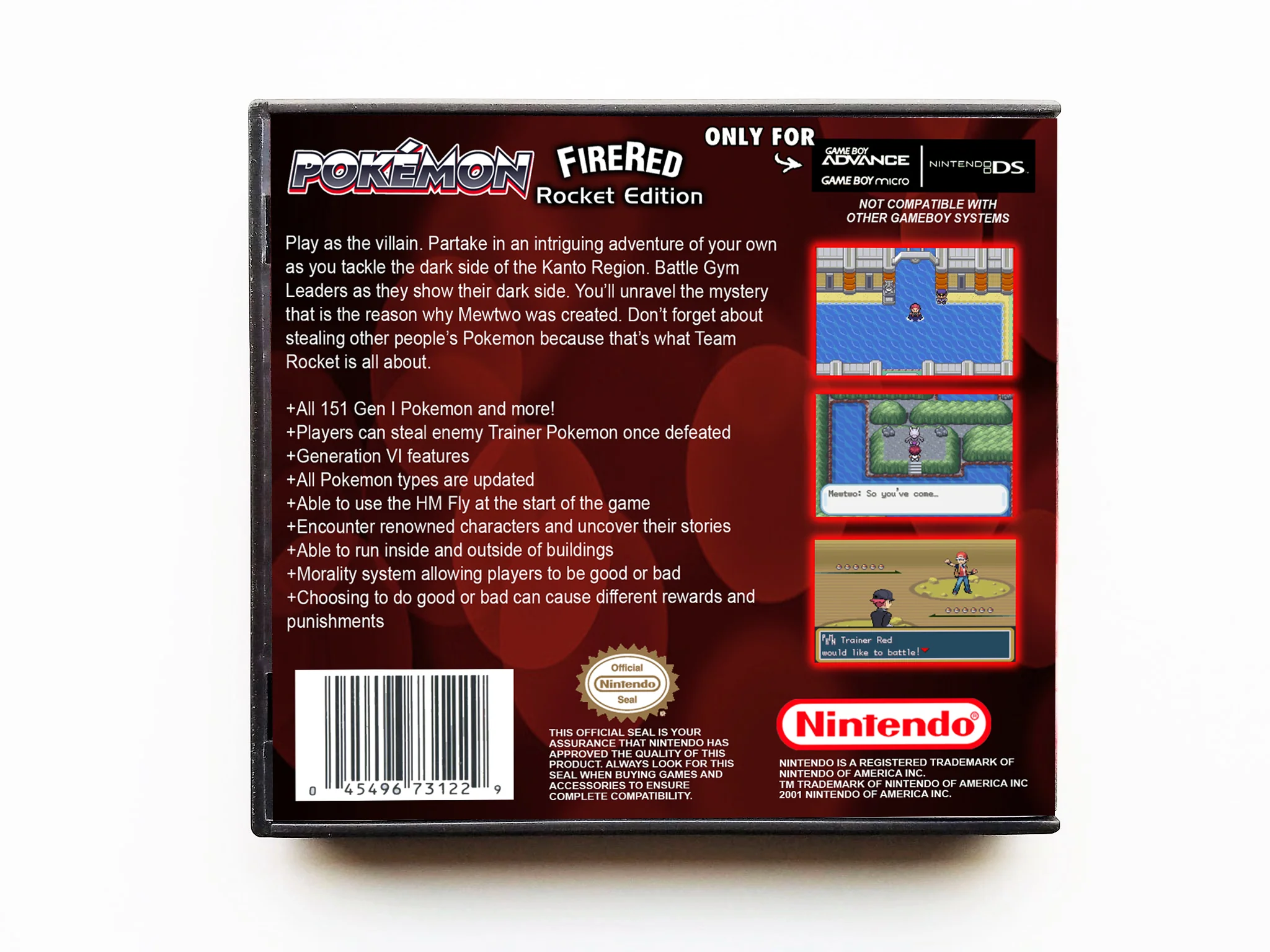 Pokemon Fire Red Rocket Edition (Gameboy Advance GBA) - Image 2