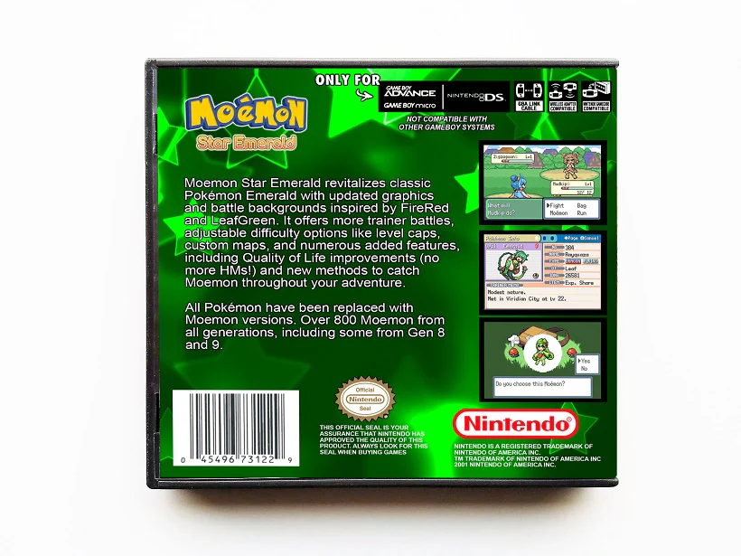 Pokemon Moemon Star Emerald (Gameboy Advance GBA) - Image 2
