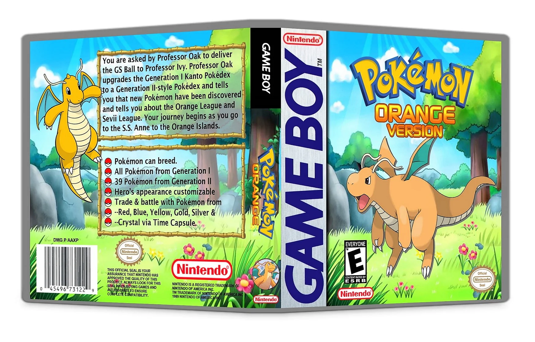 Pokemon Orange (Gameboy GB) Cover #2 - Image 2