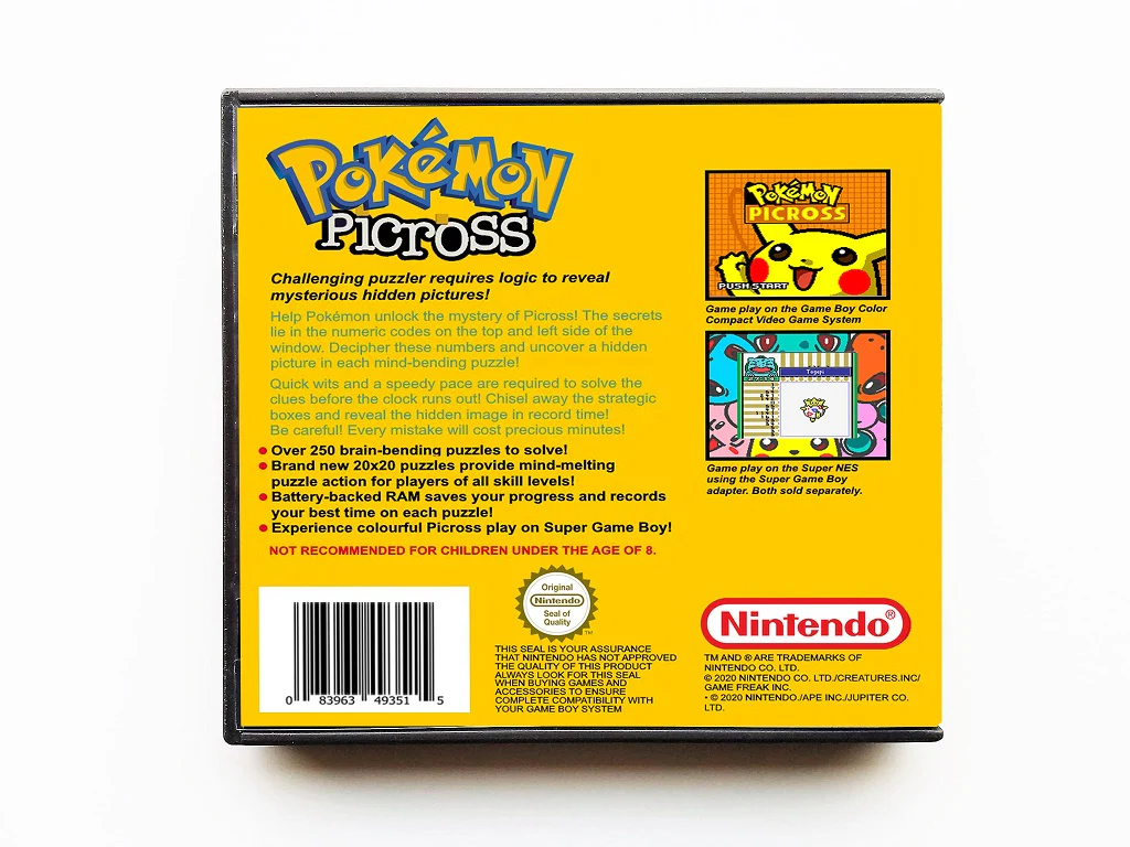 Pokemon Picross (Gameboy Color GBC) - Image 2
