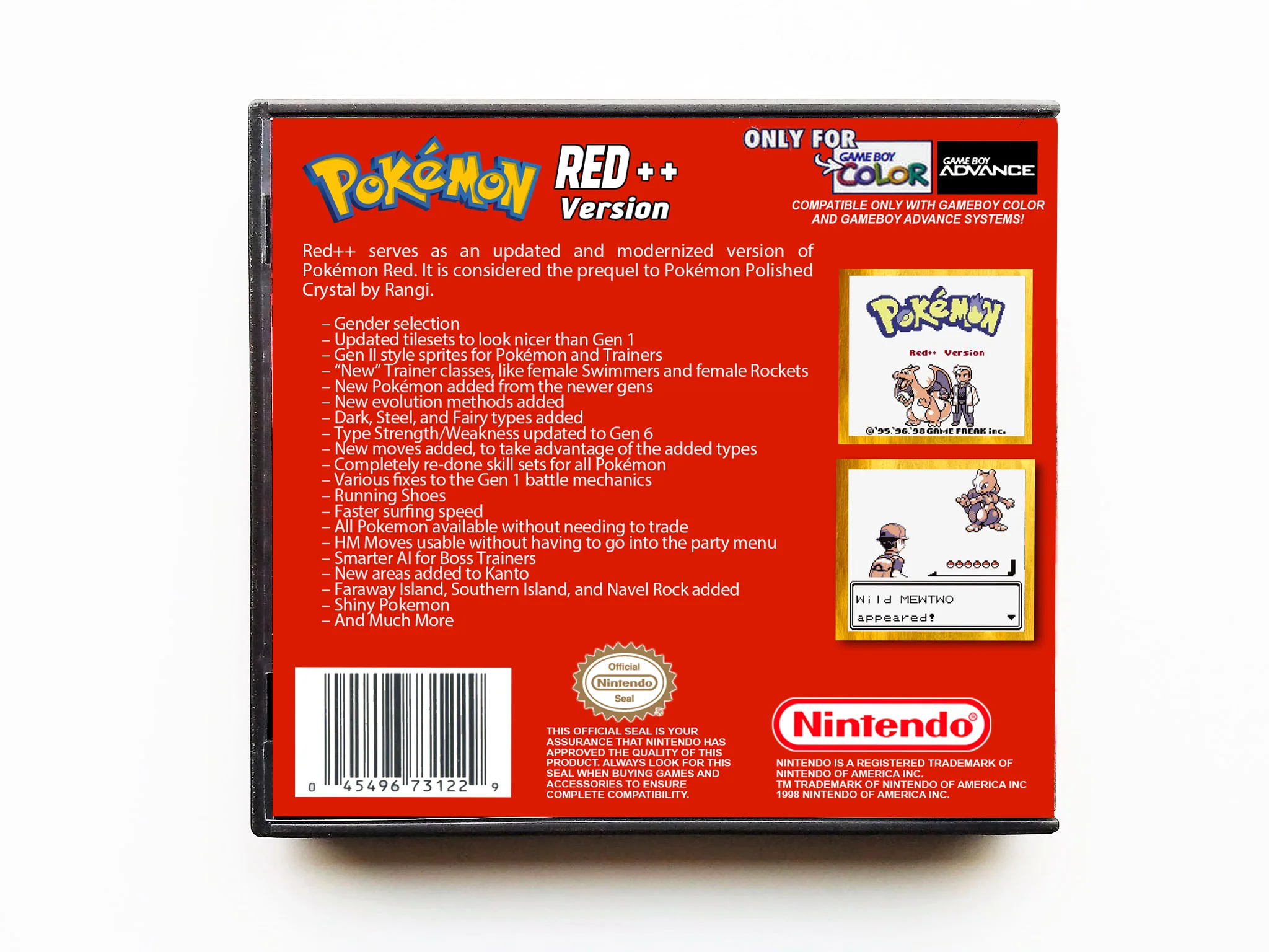 Pokemon Red++ (Gameboy Color GBC) - Image 2