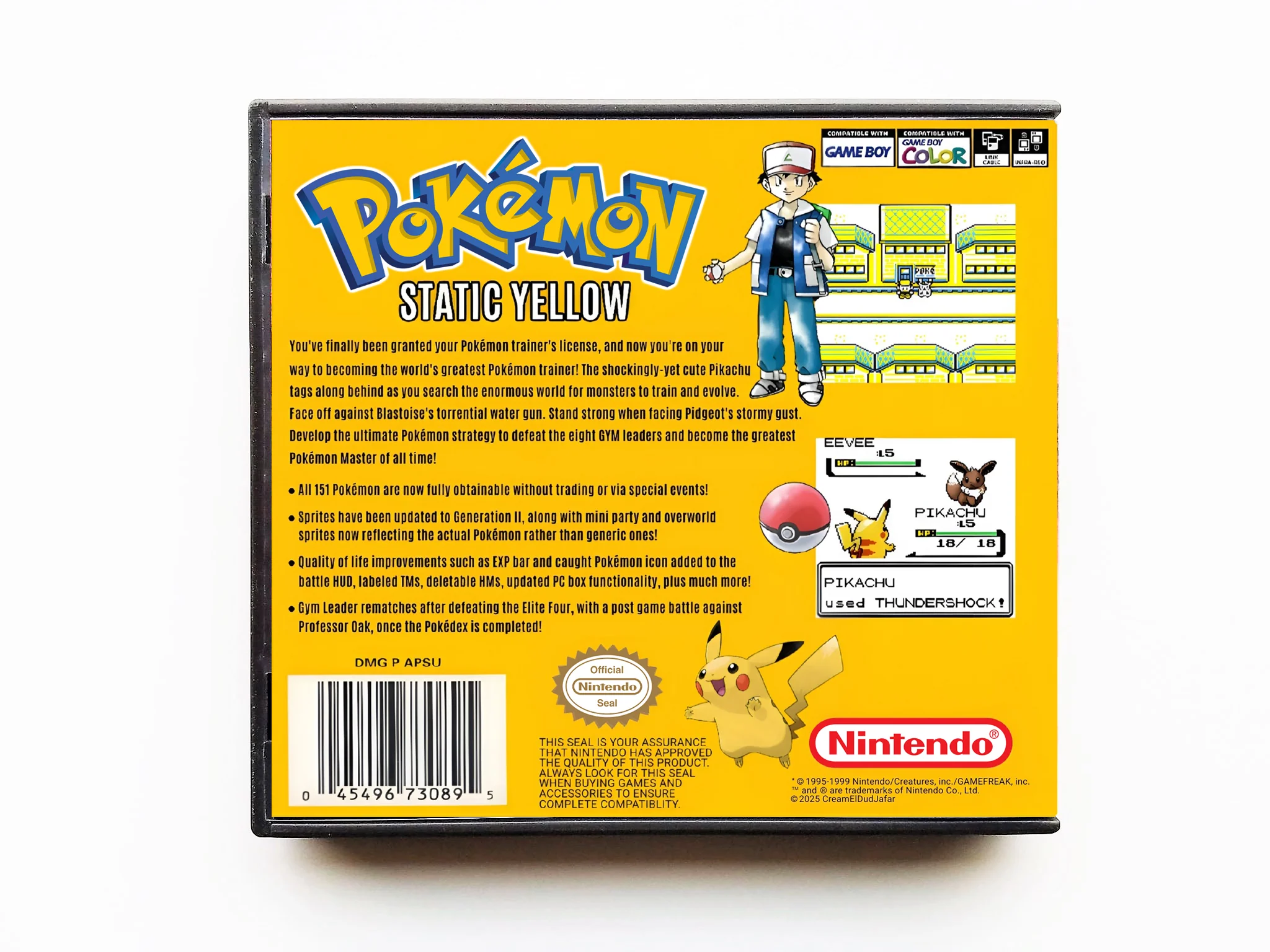 Pokemon Static Yellow (Gameboy GB / GBC) - Image 4
