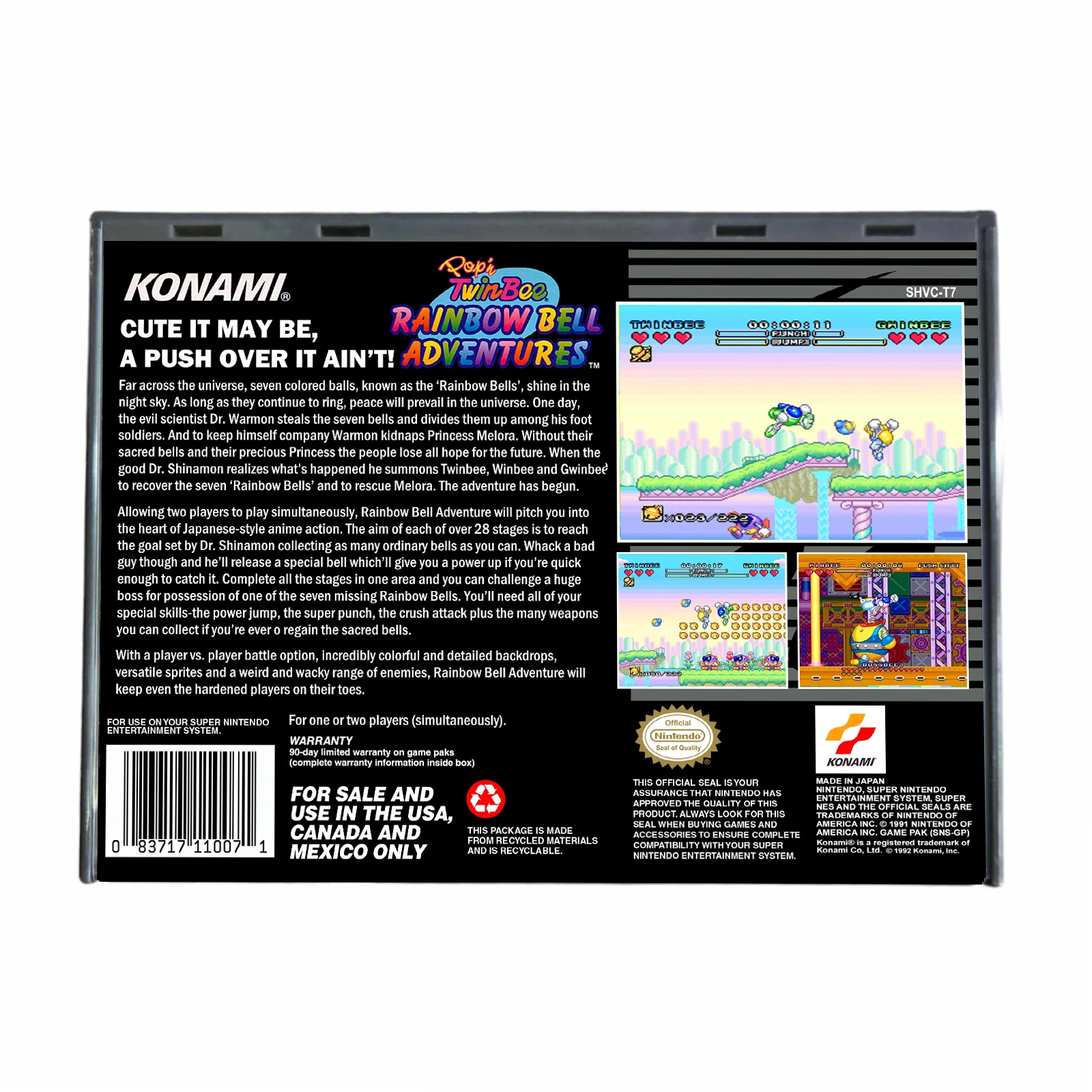 Pop'n TwinBee Rainbow Bell Adventures - (Super Nintendo SNES) - Image 2