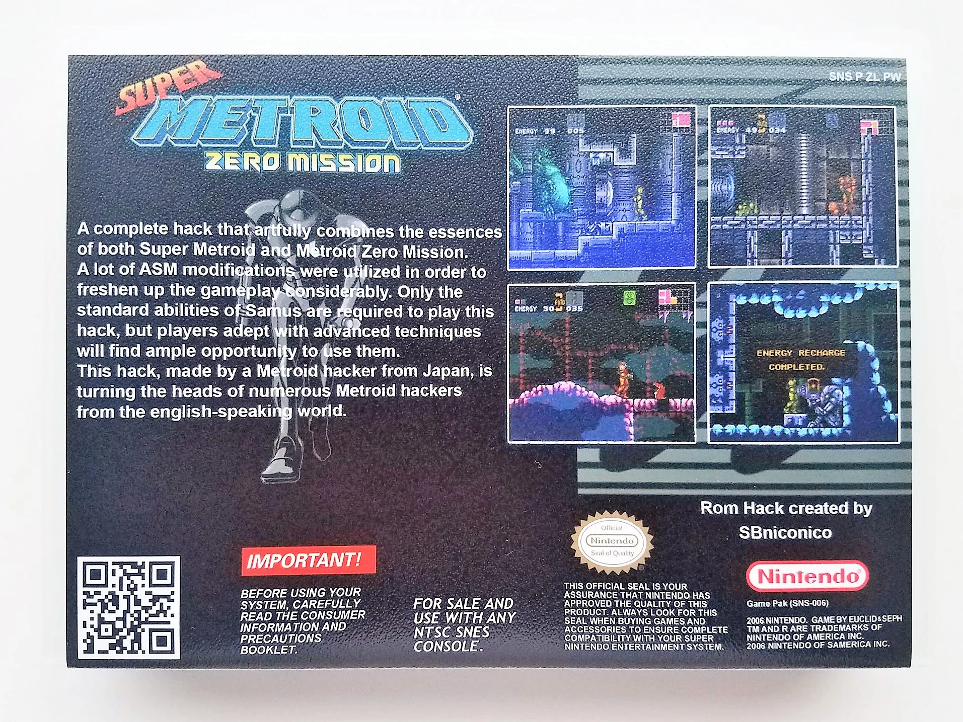 Super Metroid Zero Mission- (Super Nintendo SNES) - Image 2