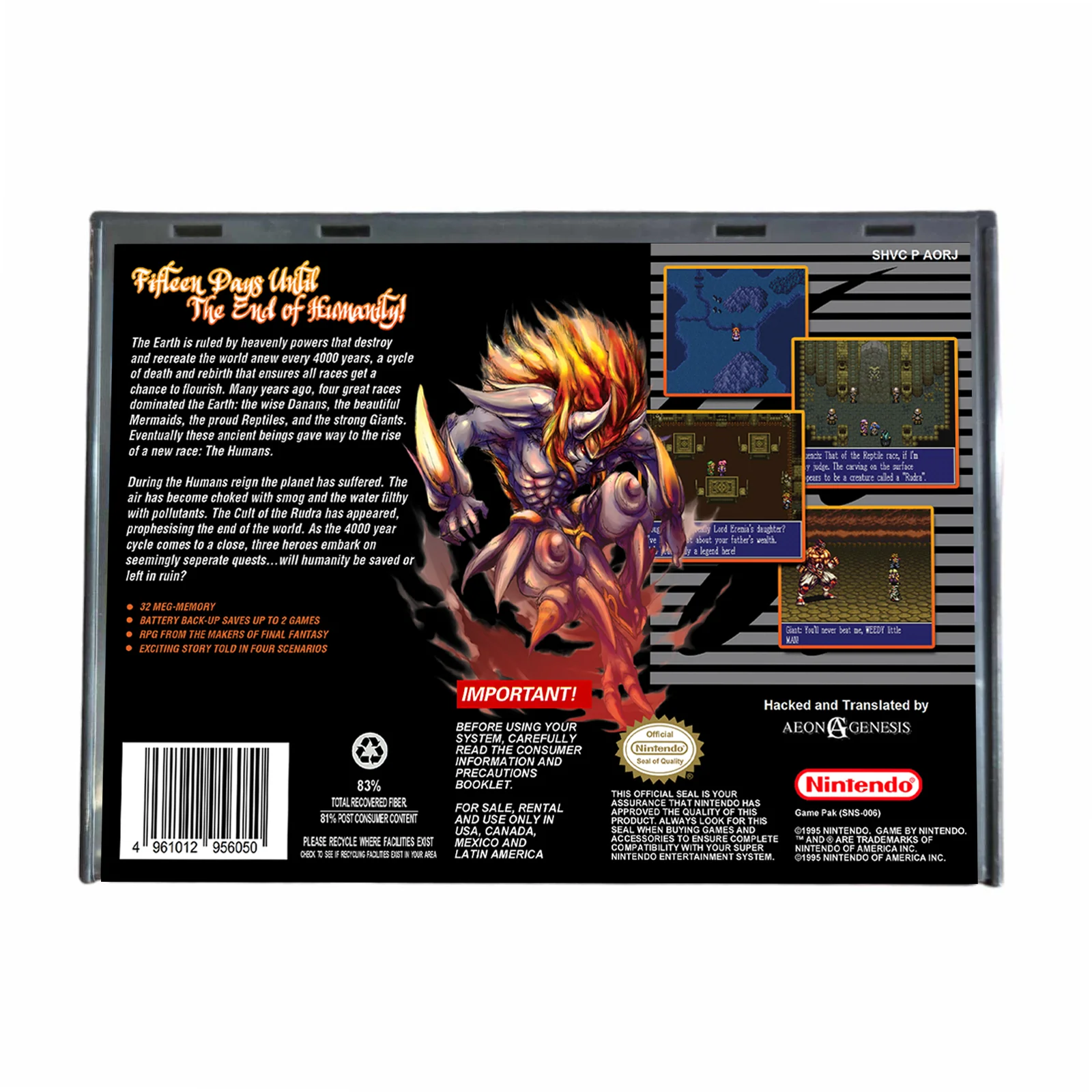 Treasure of the Rudras - (Super Nintendo SNES) - Image 2